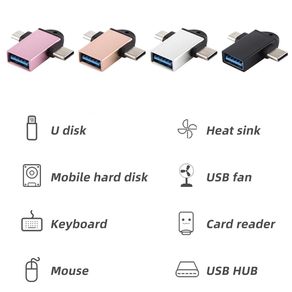 3 In 1 USB C OTG Adapter With USB 30 Fast Transfer 60W PD Charging 6