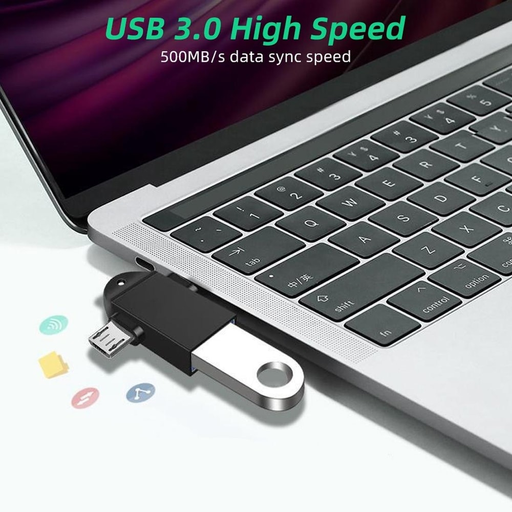 3 In 1 USB C OTG Adapter With USB 30 Fast Transfer 60W PD Charging 10