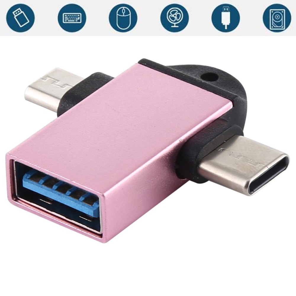 3 in 1 USB C OTG Adapter with USB 3.0 Fast Transfer & 60W PD Charging
