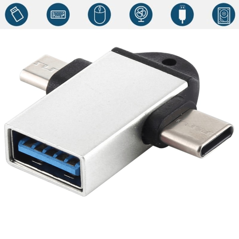3 In 1 USB C OTG Adapter With USB 30 Fast Transfer 60W PD Charging 12