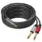 Gold Plated 35mm TRS To Dual 635mm TS Cable For Mixers Amplifiers HiFi Audio Systems 0