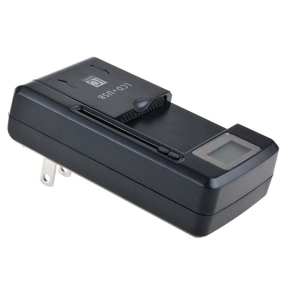 Smart Universal Phone Battery Charger with LCD Display & USB Output for Li ion Batteries