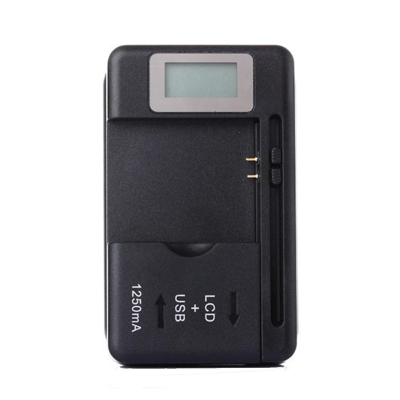 Smart Universal Phone Battery Charger with LCD Display & USB Output for Li ion Batteries