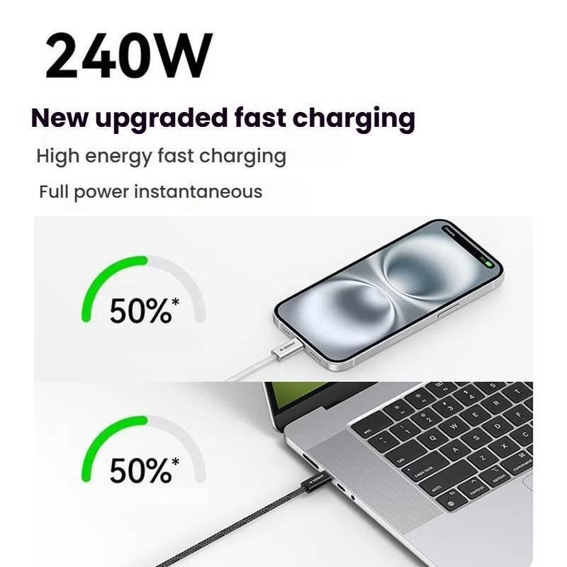 A8060 240W USB C Fast Charging Cable 15m Braided PD Type C Cord 2
