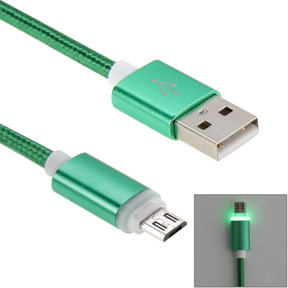 Braided Micro USB Cable with LED Indicator for Fast Charging and Data Sync