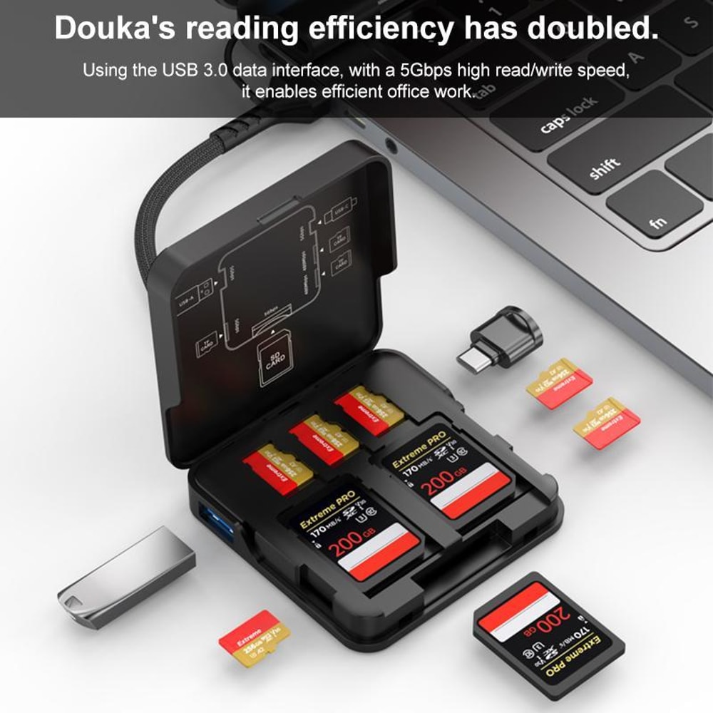 Multifunctional Portable Dual Interface Card Reader & Storage Box