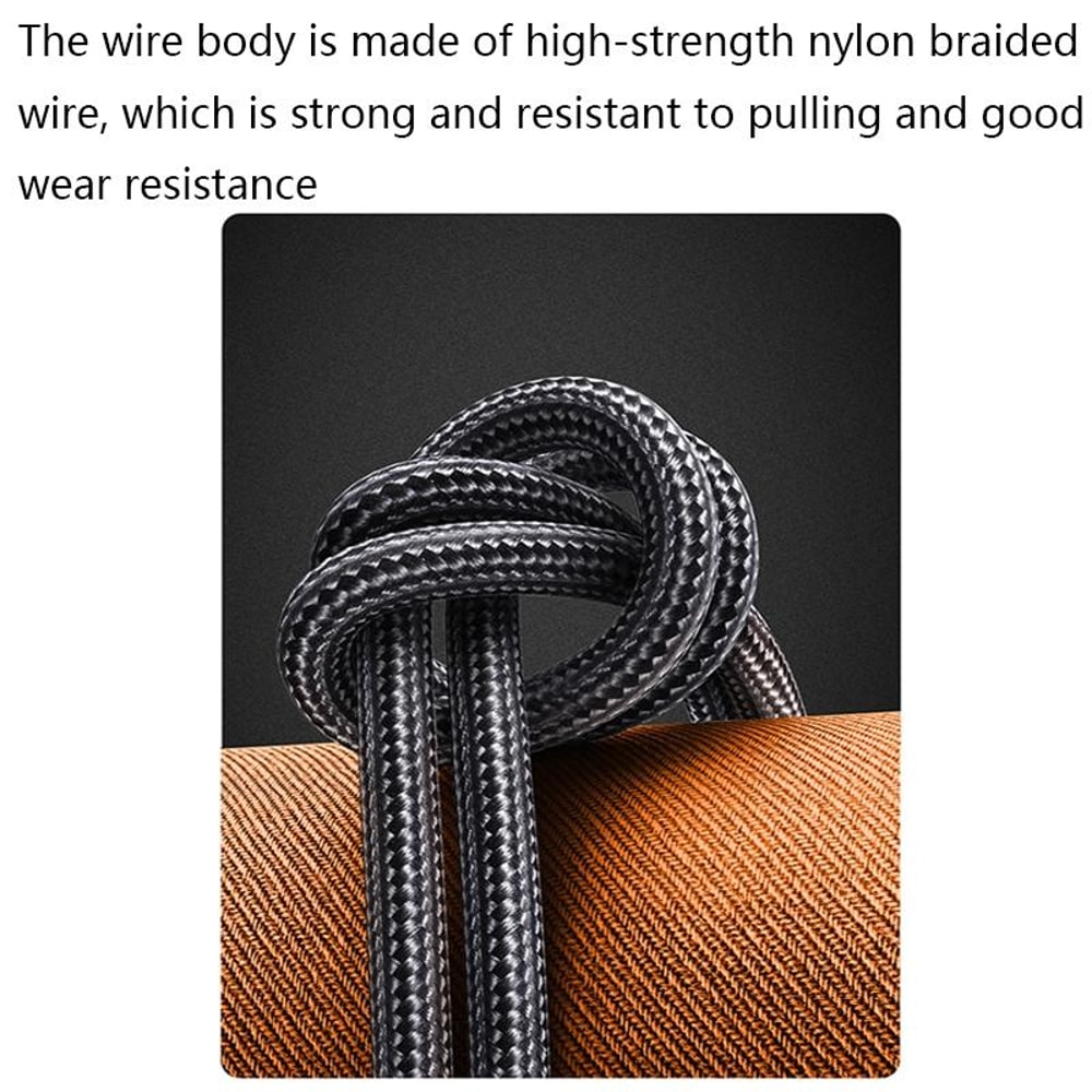 100W Fast Charging Type C to Type C Nylon Braided Cable with 8K Support