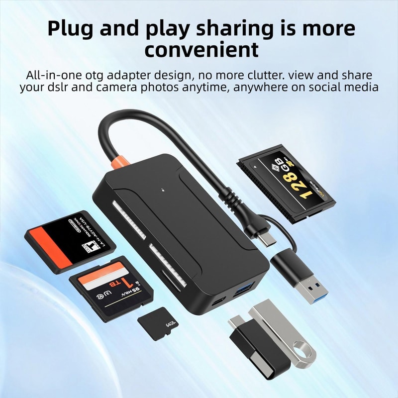Multi Functional High Speed Card Reader With USB Type C SD Support 5