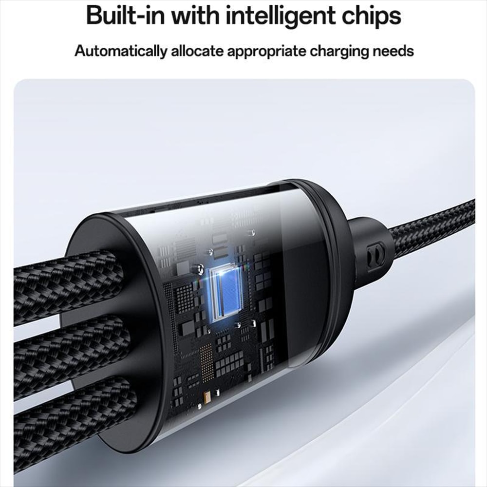 4 in 1 Fast Charging Cable for USB, Type C & Micro USB