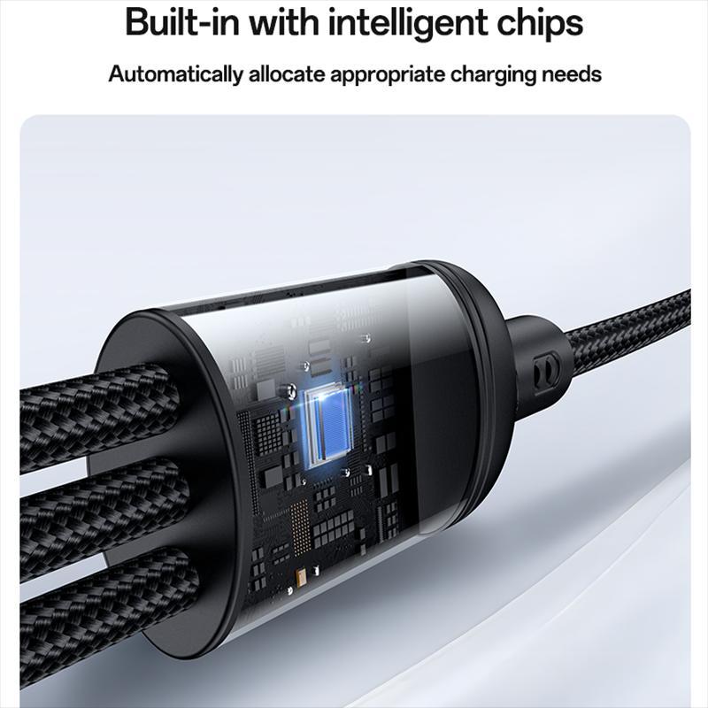 4 in 1 Fast Charging Cable for USB, Type C & Micro USB
