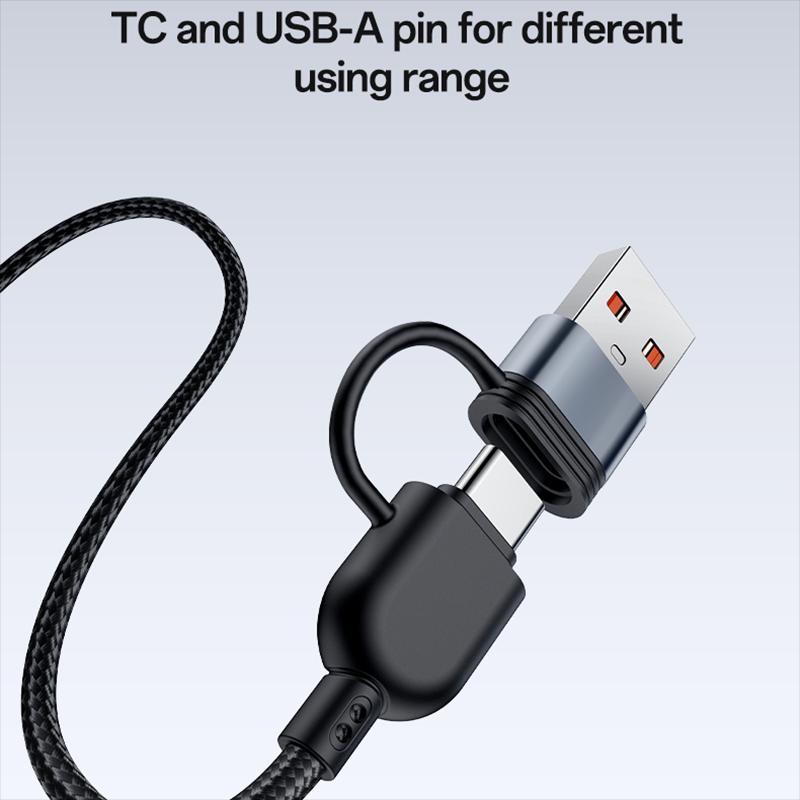 4 in 1 Fast Charging Cable for USB, Type C & Micro USB