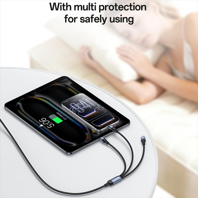 4 in 1 Fast Charging Cable for USB, Type C & Micro USB