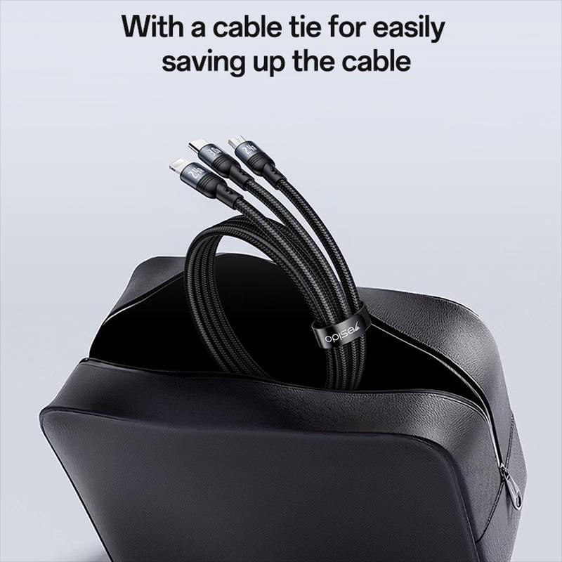 4 in 1 Fast Charging Cable for USB, Type C & Micro USB