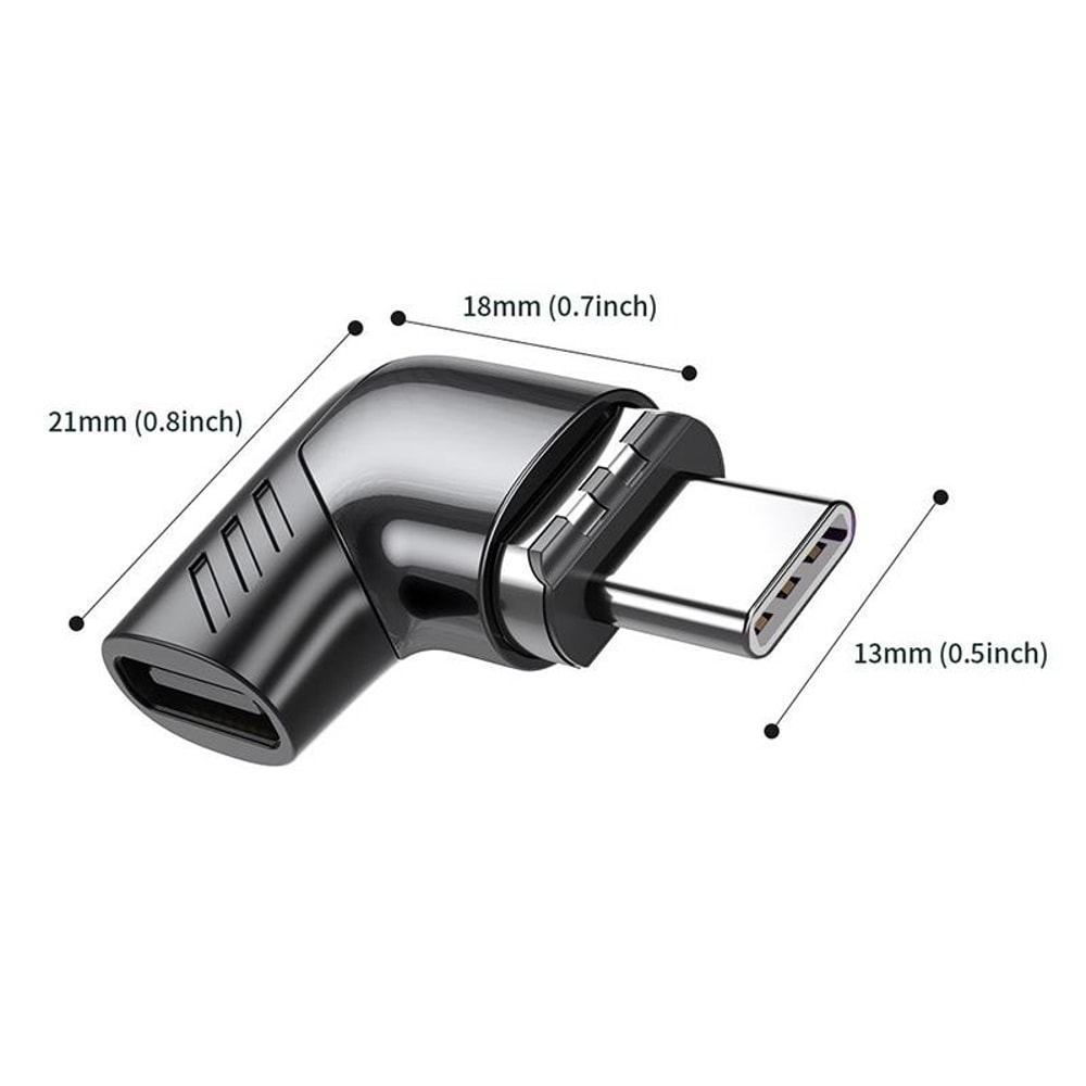Premium 120W Magnetic USB C Fast Charging Adapter with Right Angle Connector