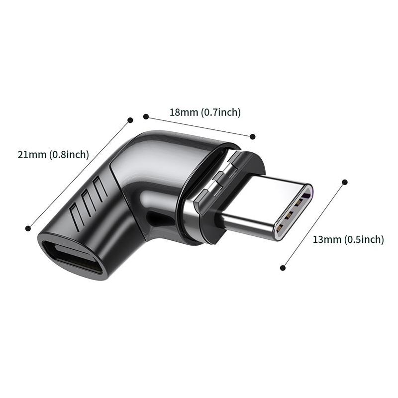 Premium 120W Magnetic USB C Fast Charging Adapter with Right Angle Connector