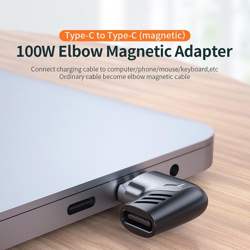 Premium 120W Magnetic USB C Fast Charging Adapter with Right Angle Connector