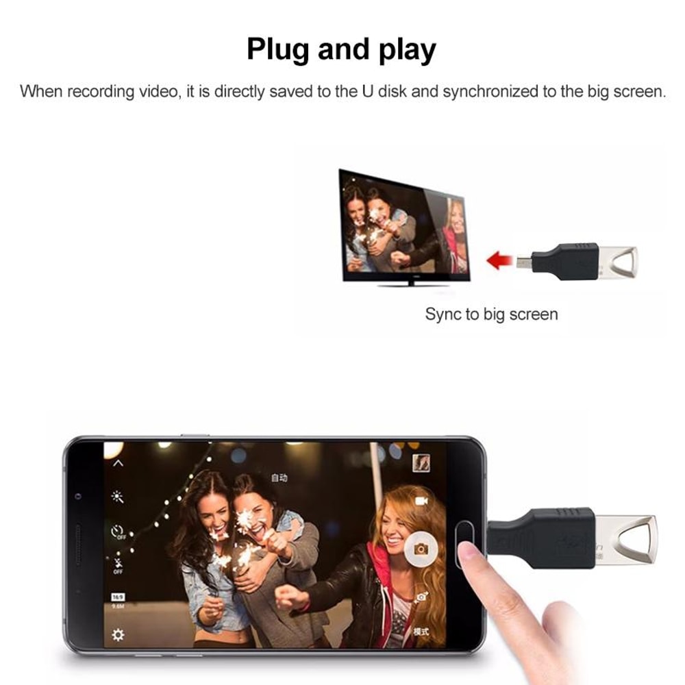 Micro USB OTG Adapter With USB 20 Port Fast Plug And Play Connectivity 2