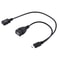 USB 2.0 Micro B Y Splitter OTG & Data Transfer Cable