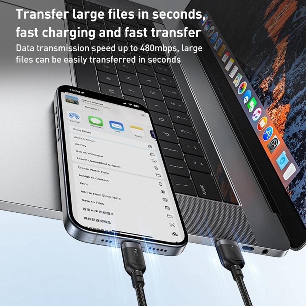 3A USB to Type C Fast Charging Cable Durable & High Speed