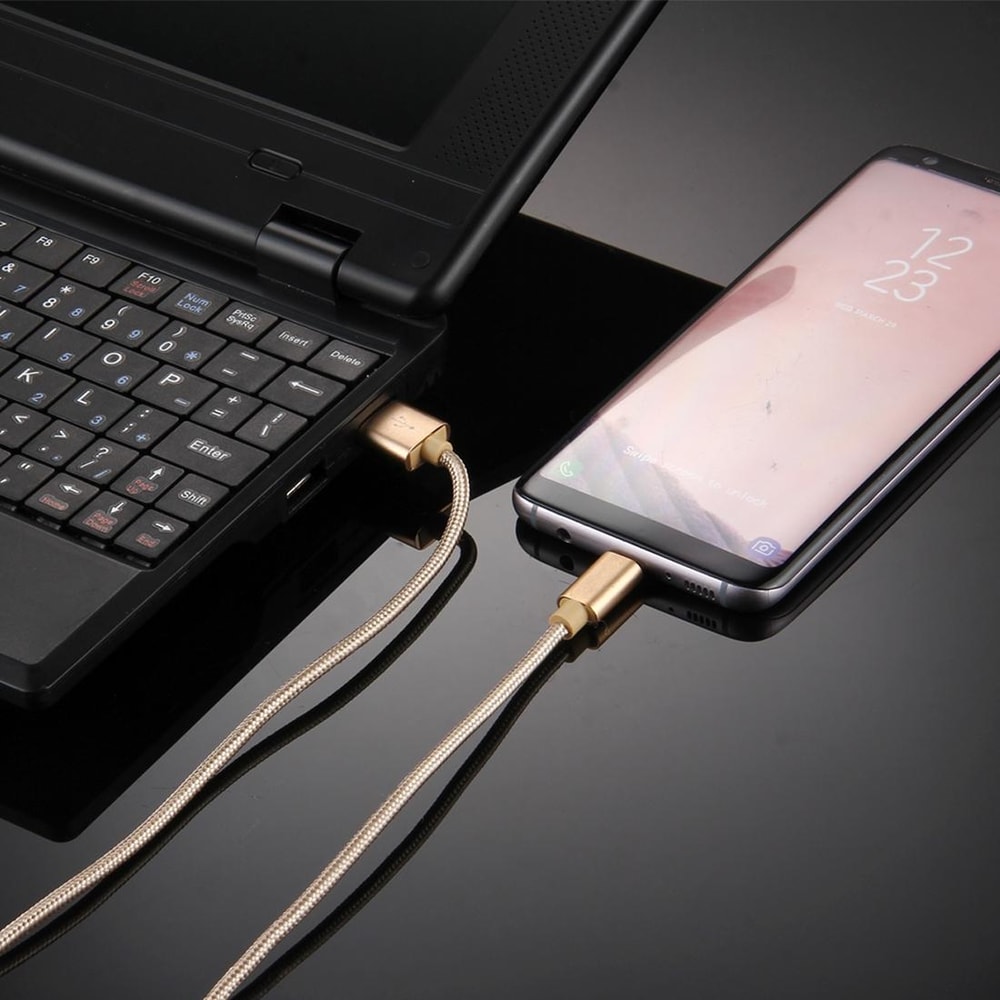 Durable Braided USB C Charging & Data Sync Cable Knit Texture