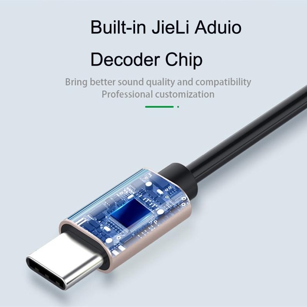 Premium USB C to 3.5mm Angled Spring Audio Cable Car Audio Adapter