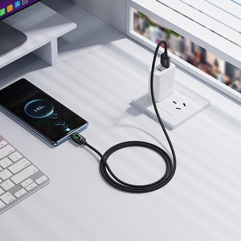 Hoco U146 Mundo 12m Fast Charging USB Type C Cable With LED 4