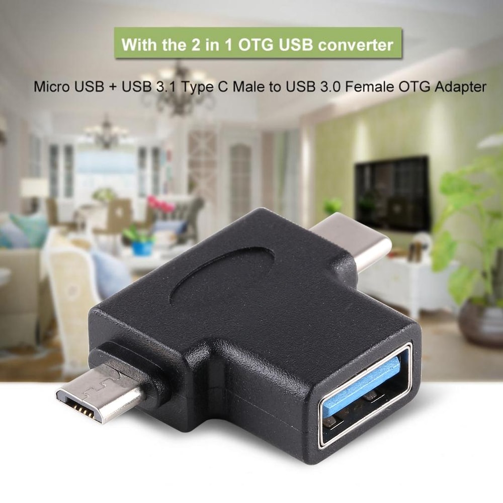 Premium Multi Device USB OTG Adapter USB C to USB 3.0 + Micro USB