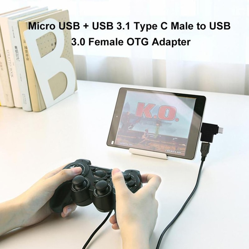 Premium Multi Device USB OTG Adapter USB C to USB 3.0 + Micro USB