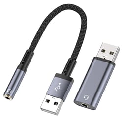 premium usb to 3.5mm audio adapter cable plug & play