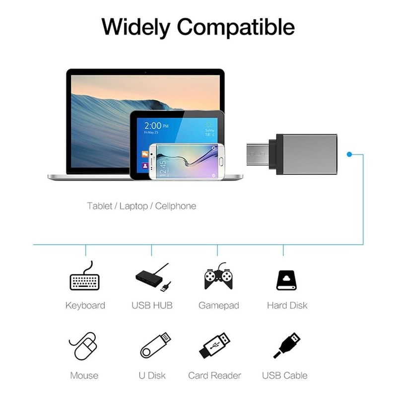 Aluminum USB C Adapter for Fast Charging & Data Transfer