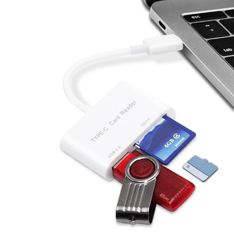 USB C Card Reader with SD & Micro SD Adapter for Fast Data Transfer