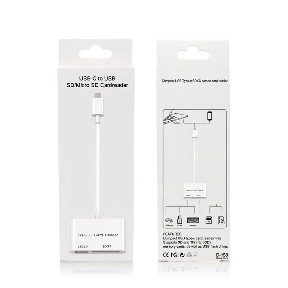 USB C Card Reader with SD & Micro SD Adapter for Fast Data Transfer