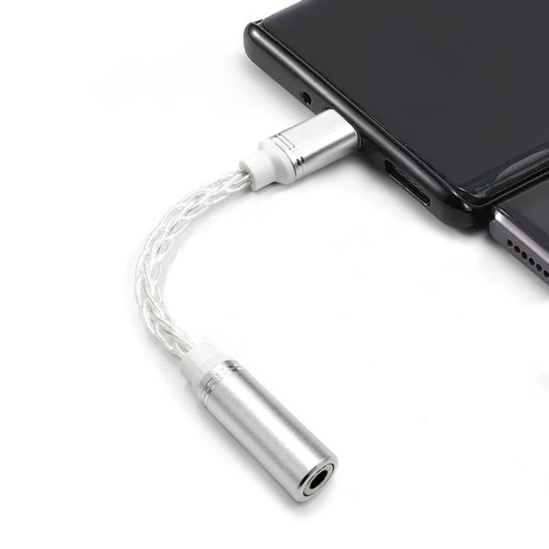 Premium Type C to 3.5mm DAC Cable Hi-Fi Silver Plated Audio Converter