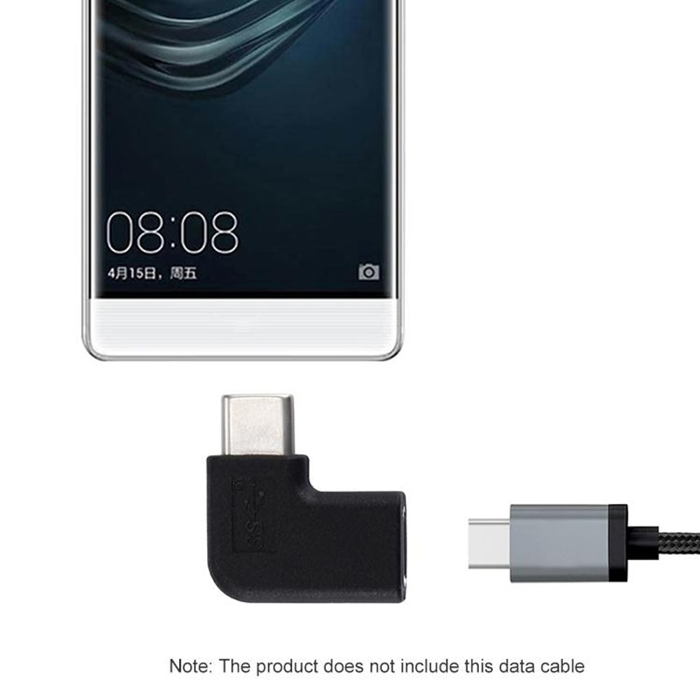 Compact Angled USB C Connector Adapter Type C Extension Adapter for Laptops & Phones
