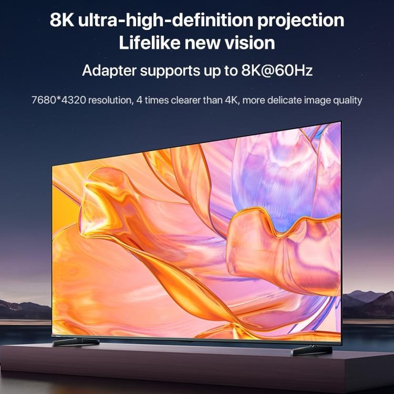 Type C Male To Female Adapter 240W Fast Charging 8K Video Support 9