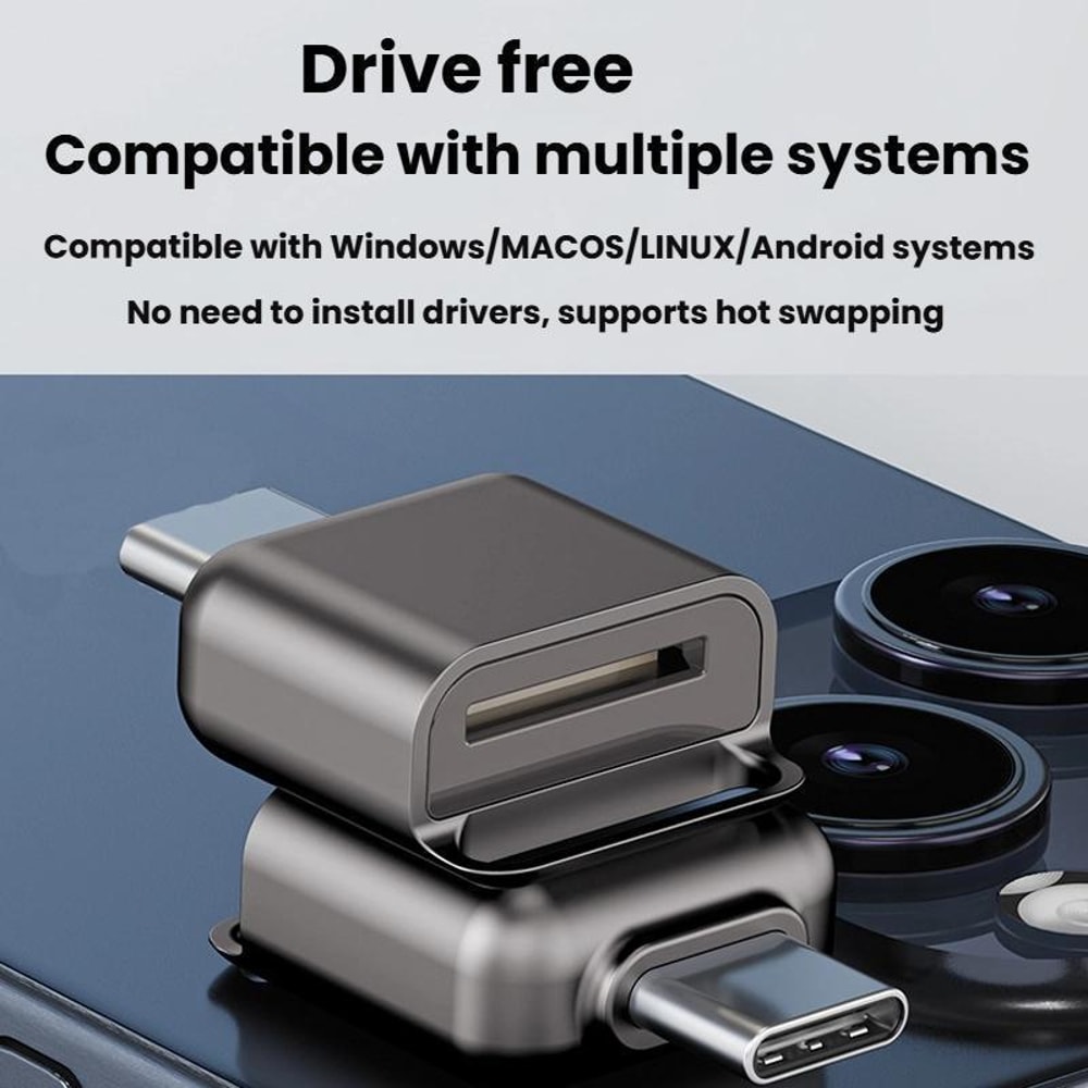 Compact Type C Card Reader for Micro SD & TF Cards