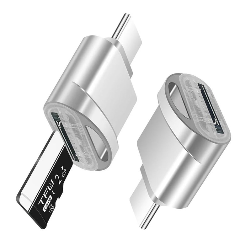 Compact Type C Card Reader for Micro SD & TF Cards