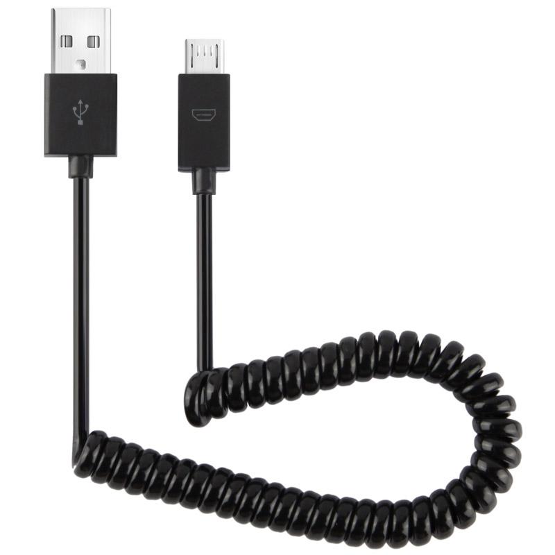 Compact Coiled Micro USB Data Sync Charger Cable Durable Travel Cord 1