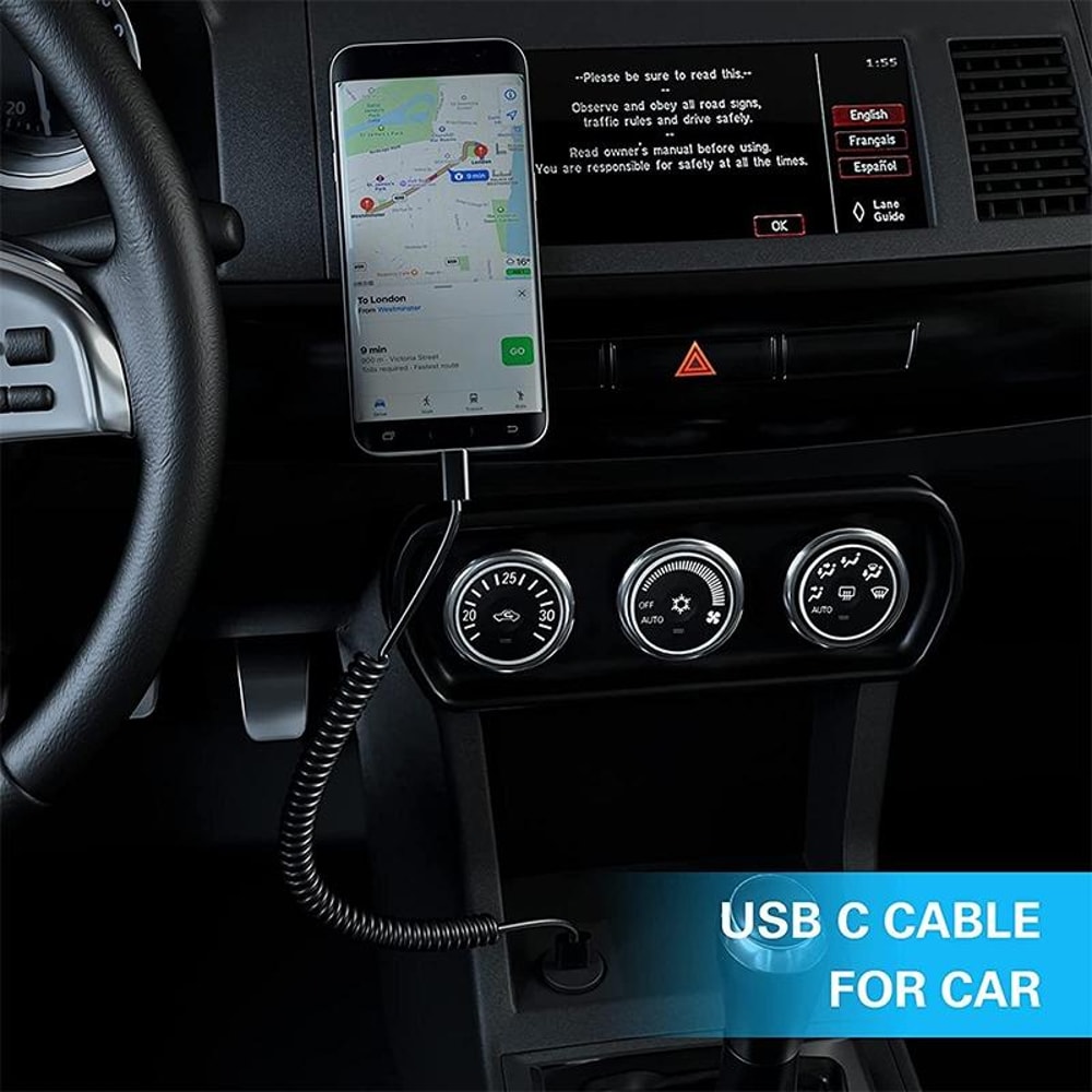 Compact Coiled Micro USB Data Sync Charger Cable Durable Travel Cord 5