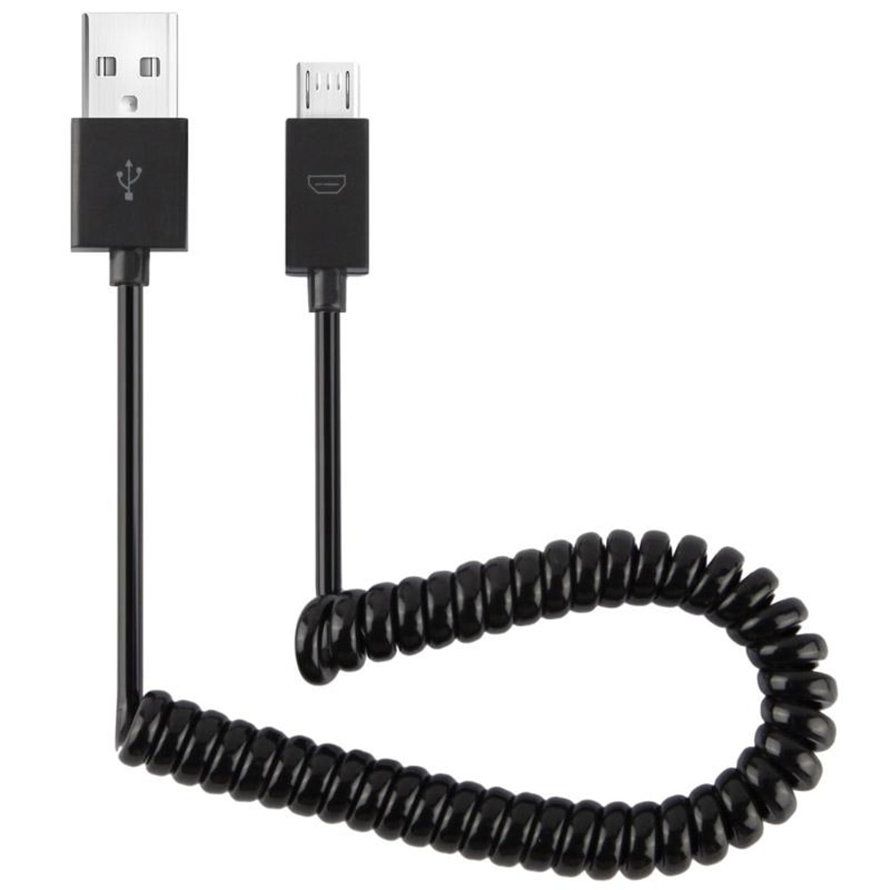Compact Coiled Micro USB Data Sync Charger Cable Durable Travel Cord 6