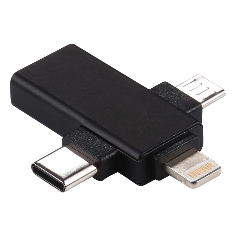 3 In 1 USB OTG Adapter For Lightning Micro USB Type C Devices 4