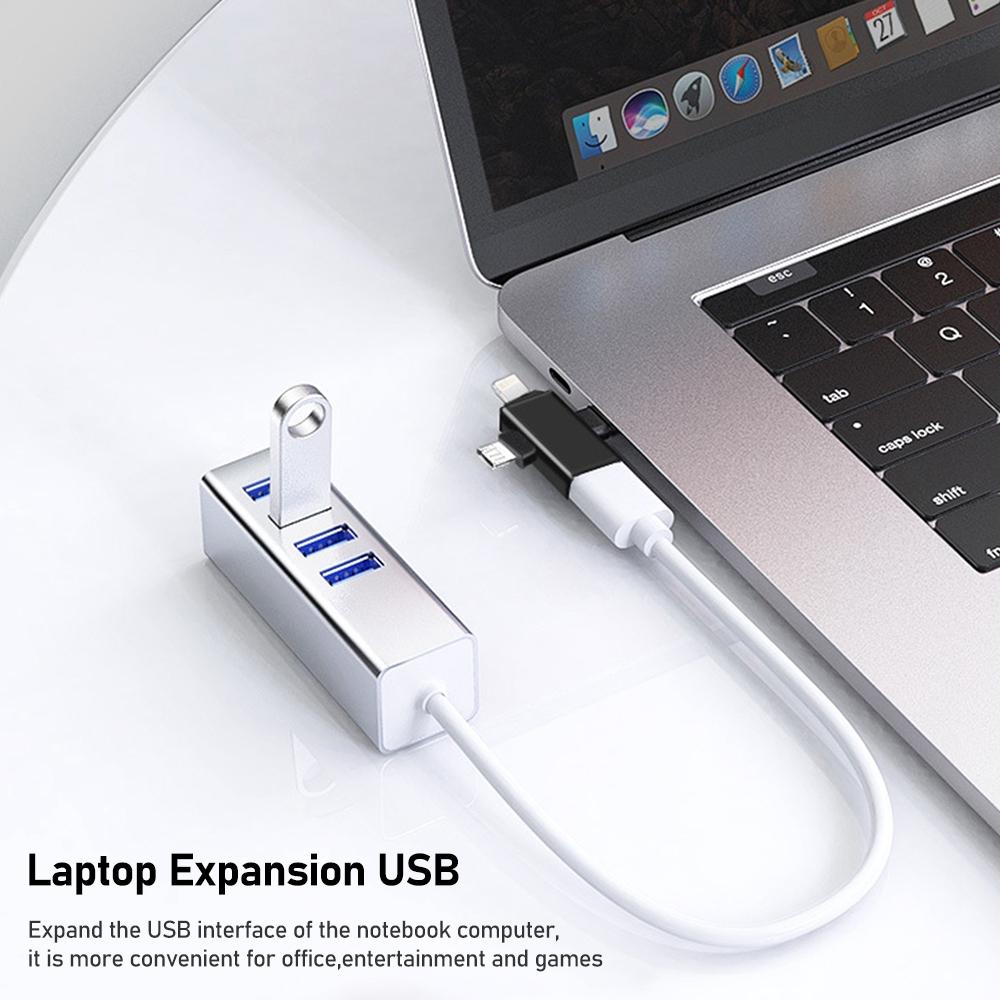 3 In 1 USB OTG Adapter For Lightning Micro USB Type C Devices 3