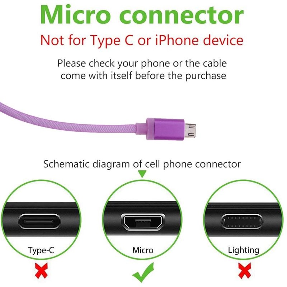 Premium Metal Head Micro USB Cable Fast Charging & Data Sync