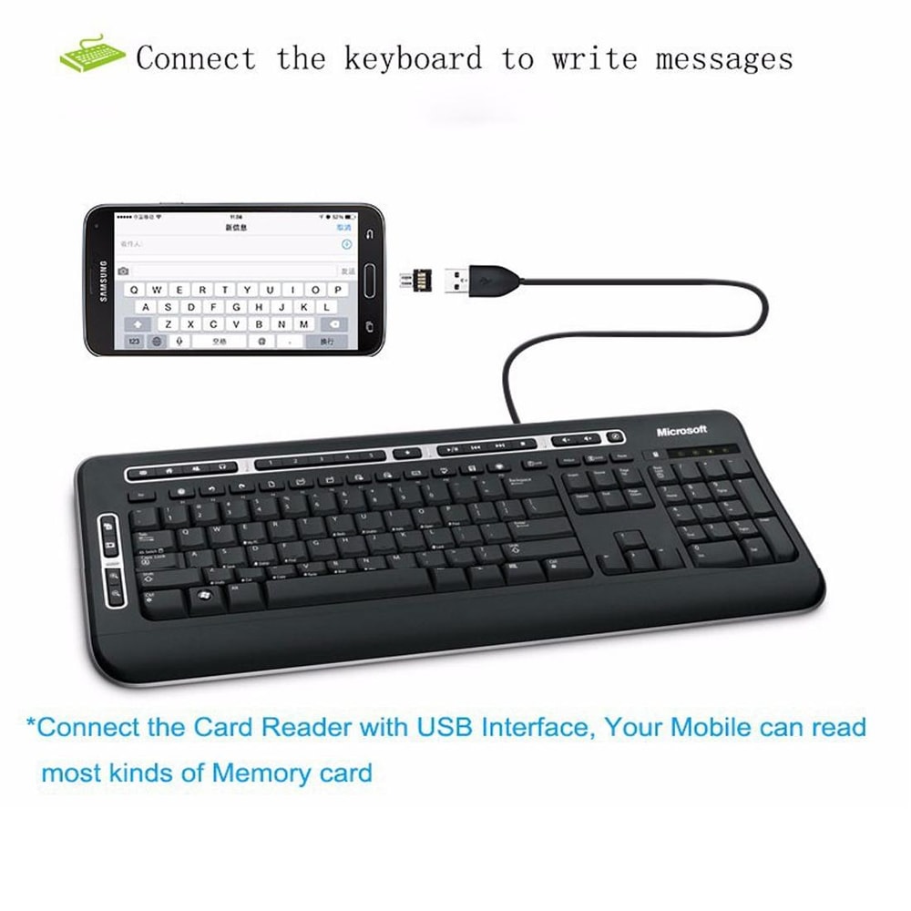 Mini Android Style Micro USB OTG Flash Drive Reader Portable USB Card Adapter