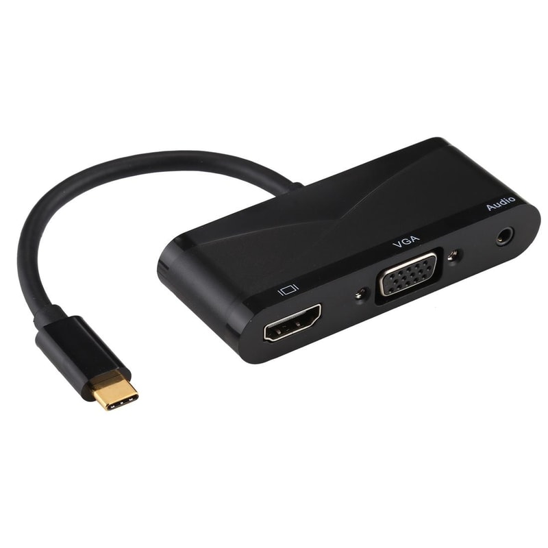 USB C Multiport Adapter With 4K HDMI VGA Audio 0