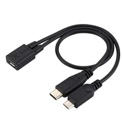 micro usb female to usb c y cable adapter for fast charging devices
