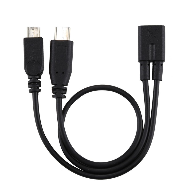 Micro USB Female to USB C Y Cable Adapter for Fast Charging Devices