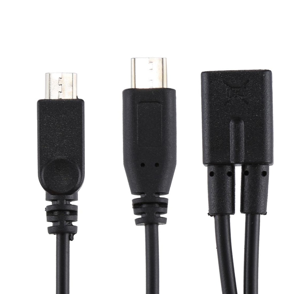 Micro USB Female to USB C Y Cable Adapter for Fast Charging Devices