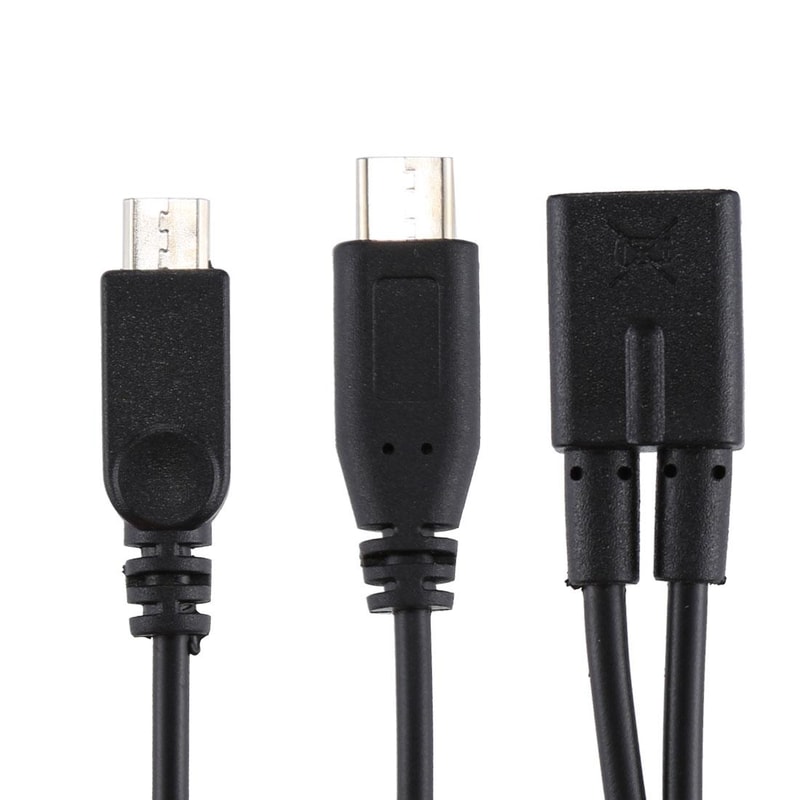 Micro USB Female to USB C Y Cable Adapter for Fast Charging Devices