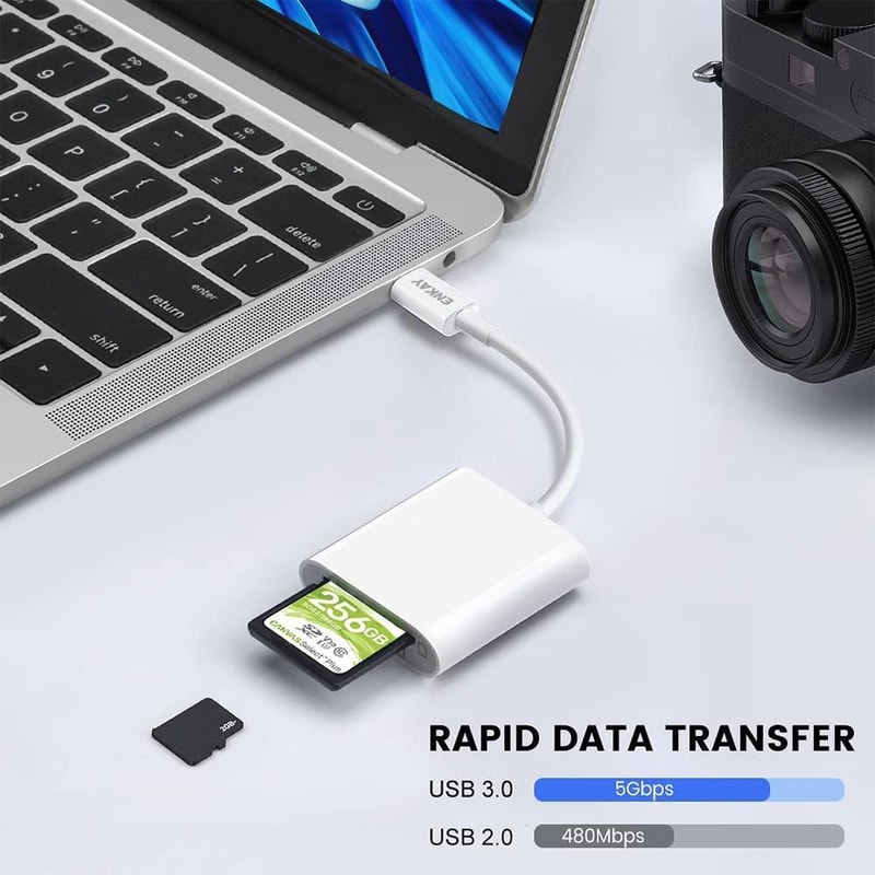 ENKAY USB C Card Reader Adapter Fast USB C to SD TF Memory Transfer